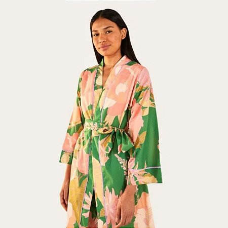 Kimono Farm Estampado Jardim de Inverno