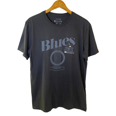 Camiseta Osklen Slim Vintage Blues Masculina Preto