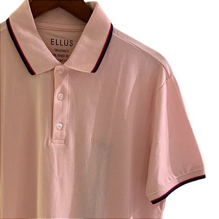 Polo Ellus Easa Frisos Classic Masculina Rosa Claro