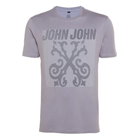 Camiseta John John Brasão Lines Masculina Cinza