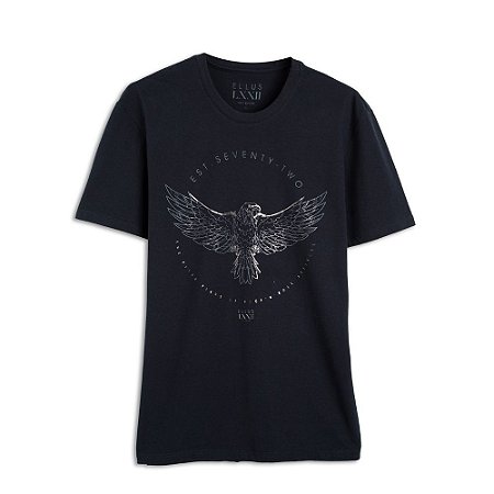 Camiseta Ellus Fine Fifty Eagle Classic Masculina Preta