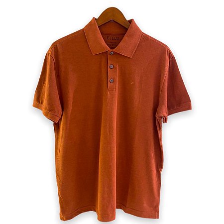 Polo Ellus Piquet Melange Easa Classic Masculina Vermelha