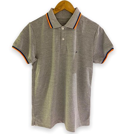 Camisa Polo Ellus Piquet Melange Easa Frisos Masculino CInza