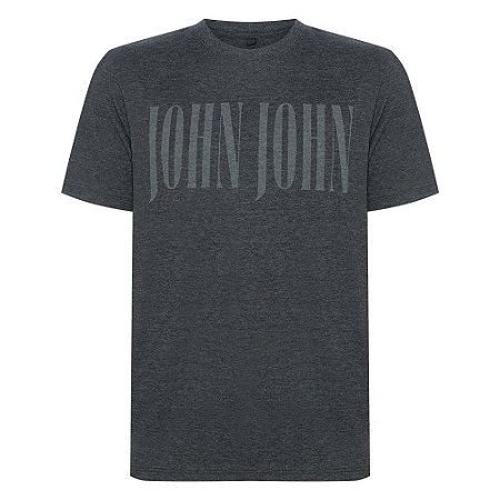 Camiseta John John Logo Masculina Cinza Mescla