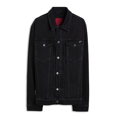 Jaqueta Ellus Jeans Intense Básica Pregas Masculina Preta