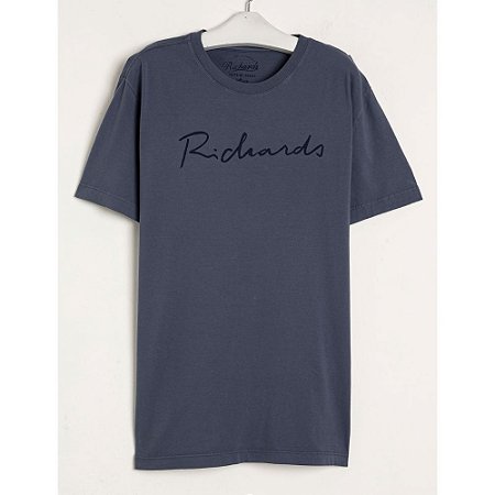Camiseta Richards Manuscrito Masculina Azul Marinho