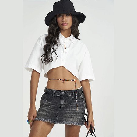 Camisa Colcci Cropped Feminina Off Shell - Dom Store Multimarcas Vestuário  Calçados Acessórios
