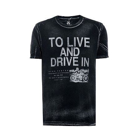 Camiseta John John Live And Drive Masculina Preta