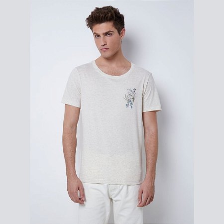 Camiseta John John Flowers Masculina Branca