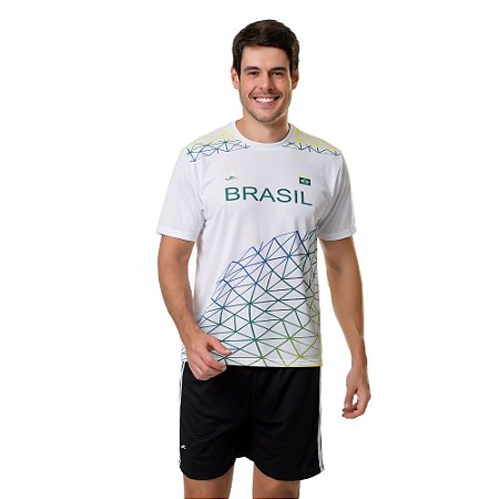 Camiseta Elite Brasil Branca Verde Dry P Ao EG4