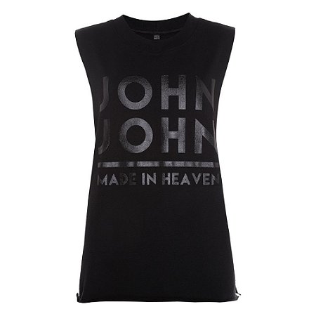 Camiseta John John Line Feminina Preta - Dom Store Multimarcas