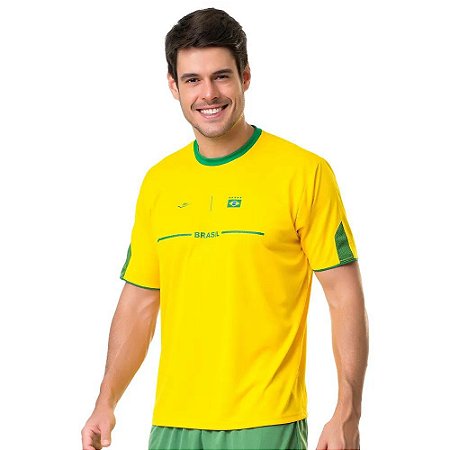 Camiseta Elite Brasil Amarela Silk P Ao EG4