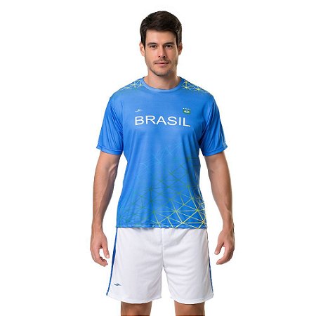 Camiseta Elite Brasil Azul Dry P Ao EG4