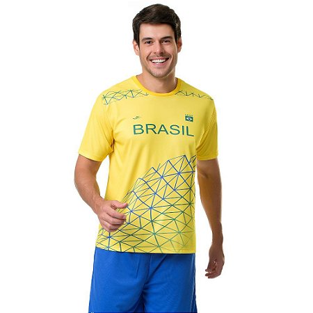Camiseta Elite Brasil Amarela Dry P Ao EG4