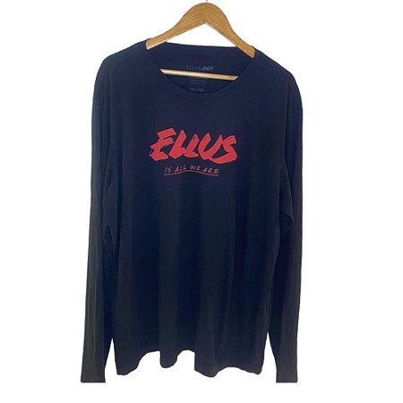 Camiseta Ellus Deluxe Manga Longa Masculina Preta
