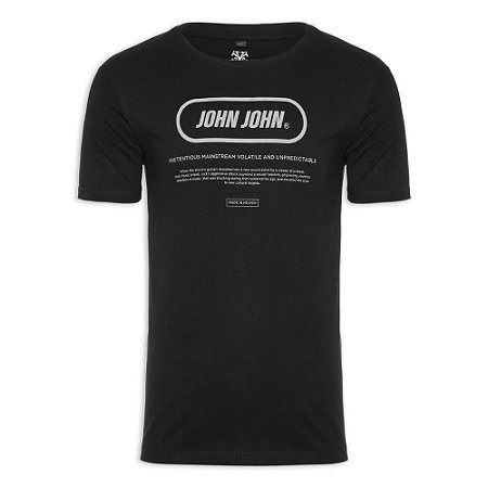Camiseta John John Warning Masculina Preto
