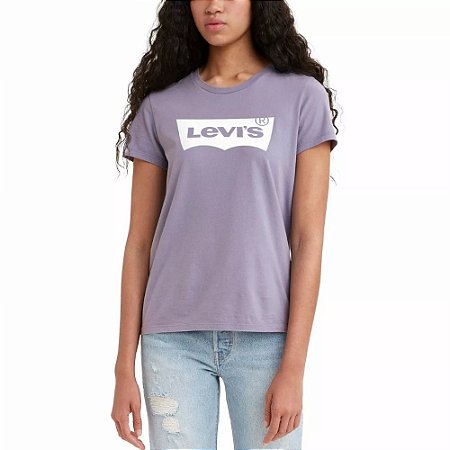 Camiseta Levi's The Perfect Tee Feminina Lilás - Dom Store Multimarcas  Vestuário Calçados Acessórios