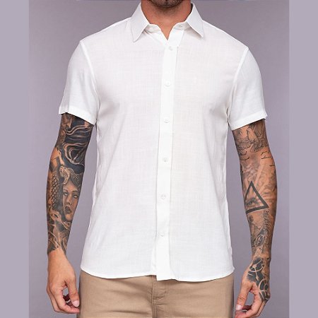Camisa Red Feather Light Linen Off White