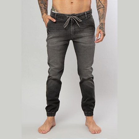 Calça Red Feather Jogger Jeans UltraConfort Black Washed