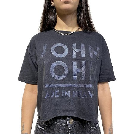 Camiseta John John Cropped Penny Feminina Preta - Dom Store Multimarcas  Vestuário Calçados Acessórios