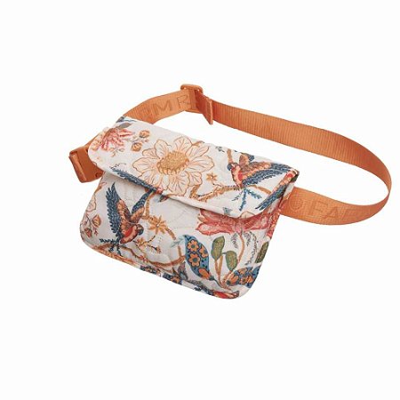 Bolsa Farm Transversal Tapioca Estampada Jardim Boho