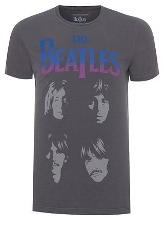 CAMISETA MASCULINA ELLUS LIGTH STONE BEATLES FACES - CINZA