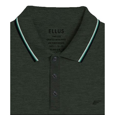 Polo Ellus Piquet Melange Easa Frisos Masculina Verde