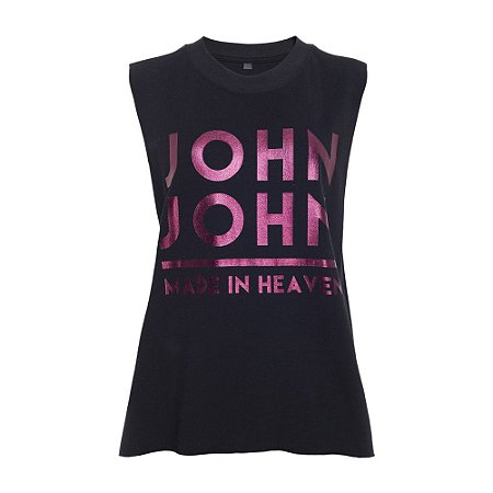 Camiseta John John JJ Line Feminina Preta - Dom Store Multimarcas Vestuário  Calçados Acessórios