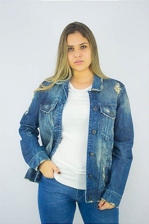jaqueta jeans feminina over