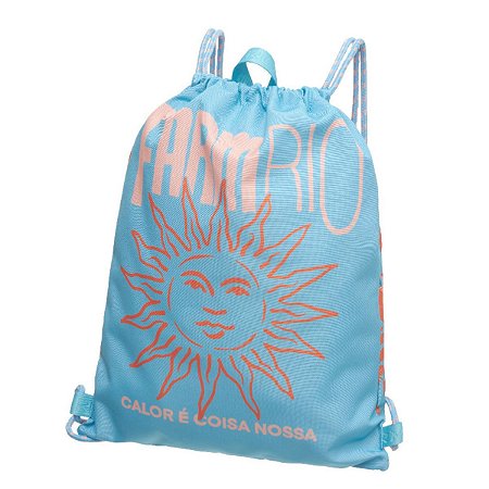 Bolsa Farm Praiana Floral Renda Azul