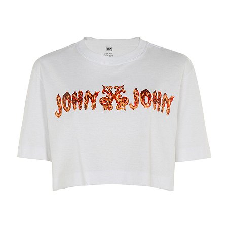 Camiseta John John Reta Estampada Branca - Compre Agora