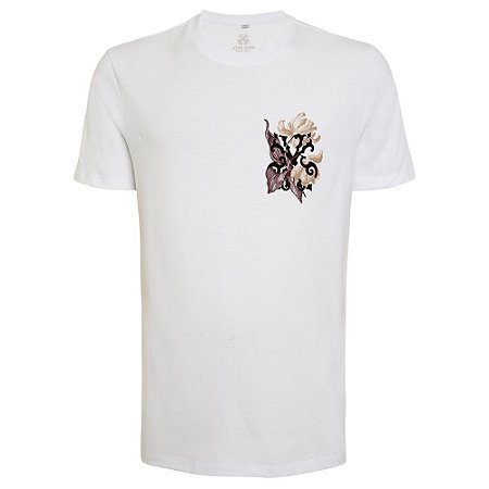 Camiseta John John Cut Masculina Branca - Dom Store Multimarcas Vestuário  Calçados Acessórios