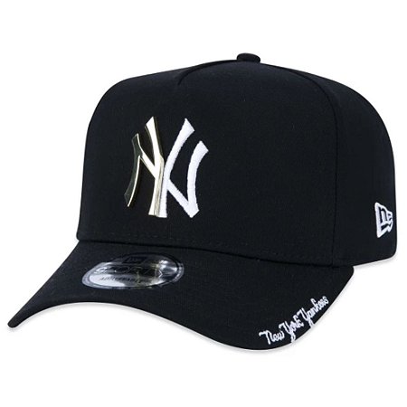 Boné New Era 940 Patch MLB New York Masculino Preto