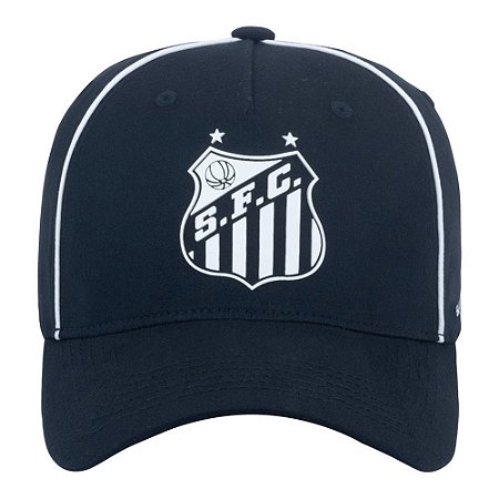 Boné Santos Silk Infantil Licenciado Sportcom  Preto Branco