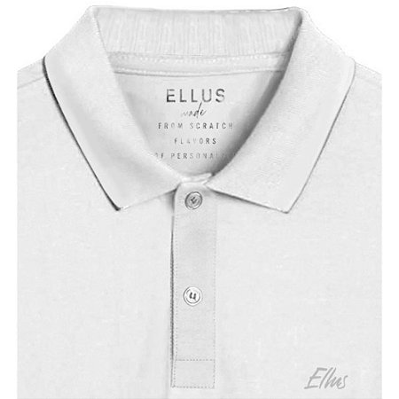 Polo Ellus Piquet Aquarela Classic Masculina Branco