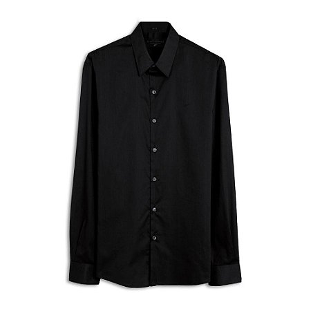 Camisa Ellus Tricoline Slim Irish Masculina Preto
