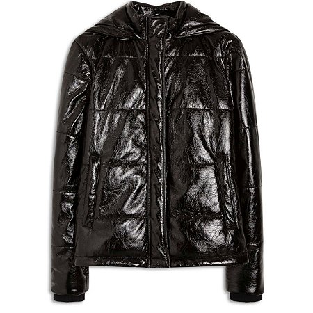 Jaqueta Ellus Vinyl Puffer Feminina Preta