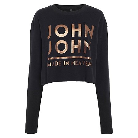 Camiseta John John Line Feminina Preto