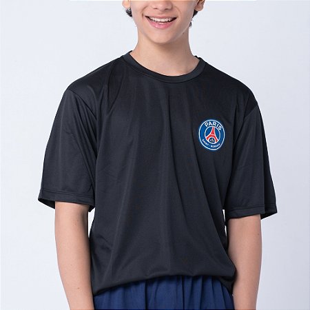 Camiseta PSG Fit Juvenil Licenciada Balboa Preta
