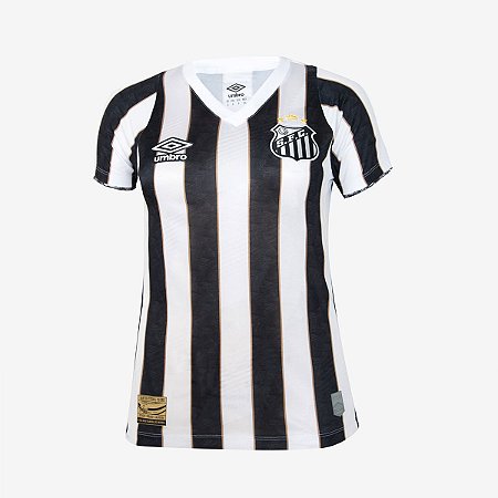 Camisa Feminina Umbro Santos Of. 2 2024 Torcedora Preta