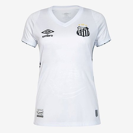 Camisa Feminina Umbro Santos Of. 1 2024 Torcedora Branca