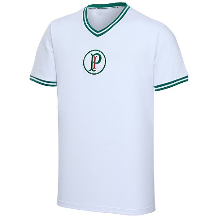 Camisa Palmeiras Retrô Tri 1937 Academia Masculina Branca