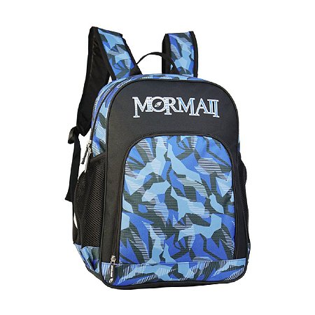 Mochila Mormaii Casual de Costas Preta e Azul 2471