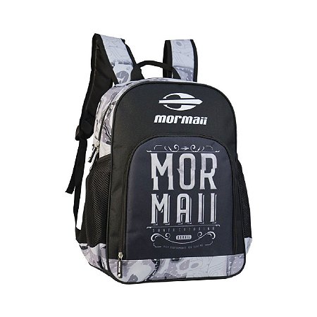 Mochila Mormaii Casual de Costas Preta Cinza 2462