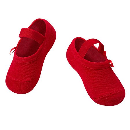 Meia Puket Recém Nascido RN Boneca Rosa Vermelho