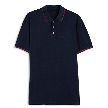 Polo Ellus Piquet Friso Classic MC Masculina Azul Marinho 75