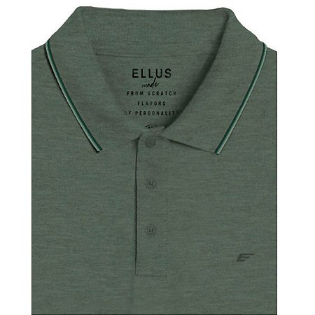 Polo Ellus Piquet Frisos e Asa Classic MC Masculina Verde
