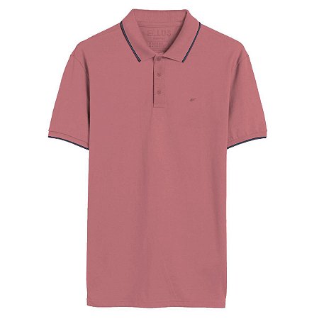 Polo Ellus Piquet Friso Classic MC Masculina Rosa