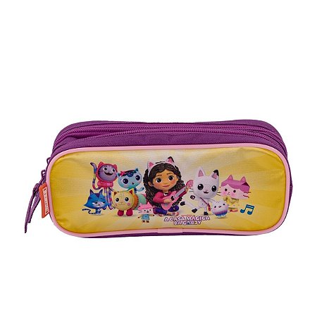 Estojo Sestini Gabby Meow 2 compartimentos Colorido Infantil