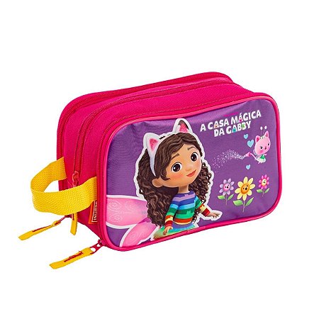 Estojo Sestini Box Gabby x Rainbow 3 Compartimentos Infantil